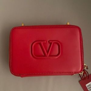 Valentino Garavani Small VSling Crossbody, red, gold hardware, NWT
